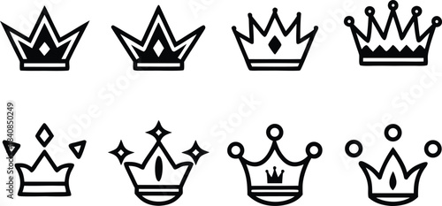 Collection of sixteen black crown in varied styles