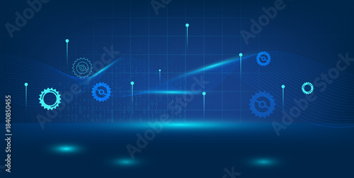 Abstract Technology Background  Data Processing and Automation Concept