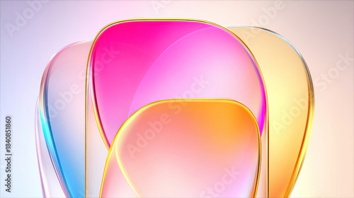 Abstract Colorful Glass Shapes