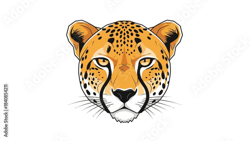 Vector illustration of a cheetah head with detailed features