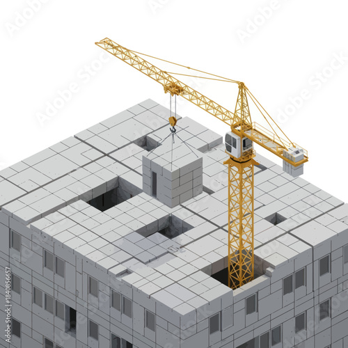 Construction Crane Building Modern Architecture Project.