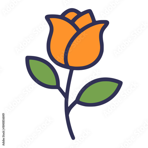 bell flower nature plant flat color vector illustration template design