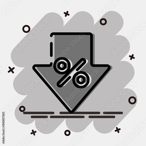 Icon low price. Black Friday Sale elements. Icon in comic style.