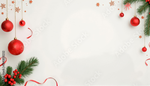 Christmas background with Christmas tree balls and decorations. Fairytale, New Year, Christmas