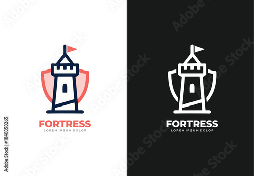 Castle shield concept logo design for your branding and identity