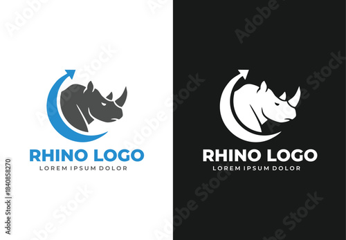 A rhino success concept logo design for your branding and identity
