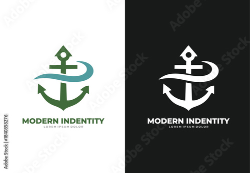 The anchor concept logo design for your branding and identity