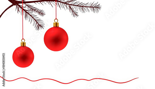 Christmas background with Christmas tree balls and decorations. Fairytale, New Year, Christmas
