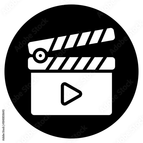 clapperboard glyph icon