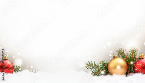 Christmas background with Christmas tree balls and decorations. Fairytale, New Year, Christmas