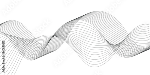 simple black blend wave line design art for banner poster background.