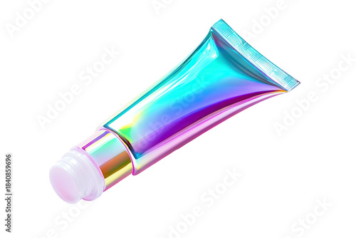 Iridescent tube with cap on black