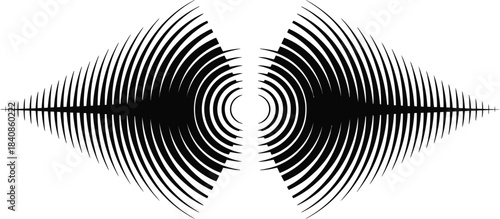 Abstract Black and White Sound Wave and Ripple Pattern