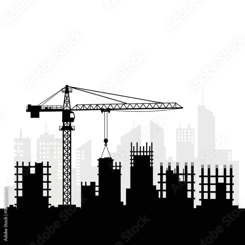 construction site silhouette