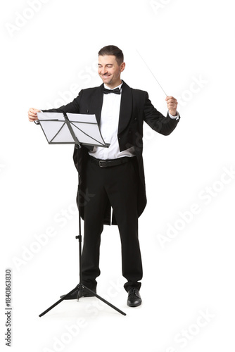 Young male conductor with n...