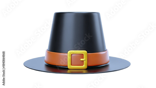 Wallpaper Mural Pilgrim Hat Rendered on White Background Torontodigital.ca