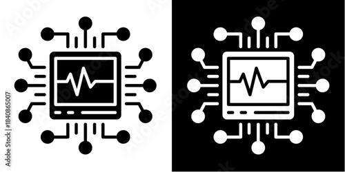 Ai Diagnosis Icon Set White Style Collection