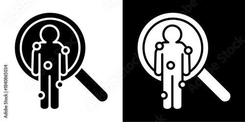 Fotografie Symptom Checker Icon Set White Style Collection