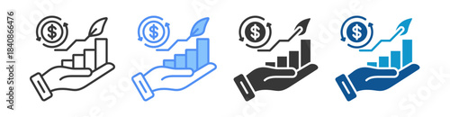 Business Sustainability Icon Set Multiple Style Collection