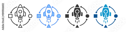 Startup Icon Set Multiple Style Collection