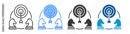 Strategic Plan Icon Set Multiple Style Collection
