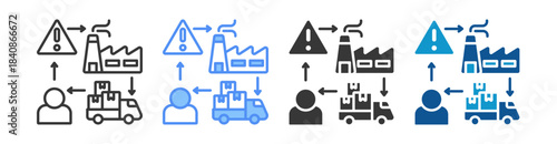 Supply Chain Icon Set Multiple Style Collection