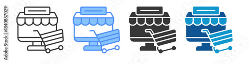 Ecommerce Icon Set Multiple Style Collection