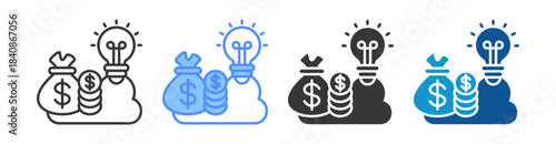 Venture Capital Icon Set Multiple Style Collection