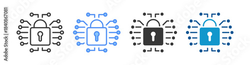 Cyber Security Icon Set Multiple Style Collection