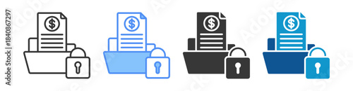 Data Privacy Icon Set Multiple Style Collection
