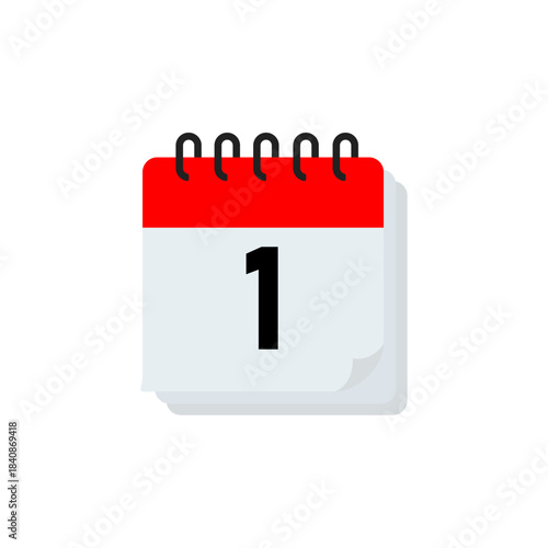 Spiral Calendar Page Vector – Simple Calendar Sheet