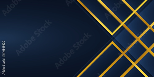 dark blue luxury premium background and gold line.