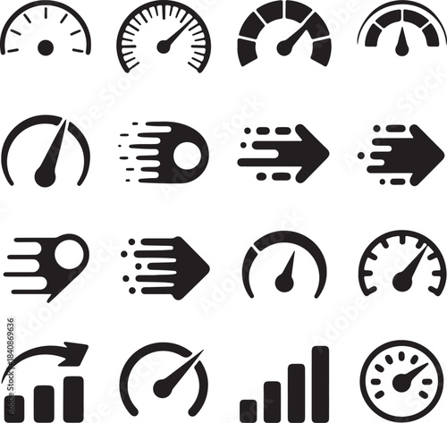 Speed and performance vector icons