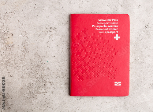 Swiss passport on a light background