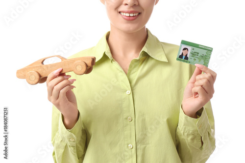 Young woman with driving li...