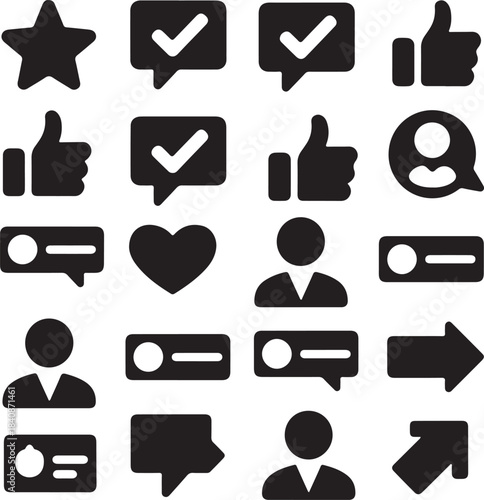 Social media and user interface engagement icons