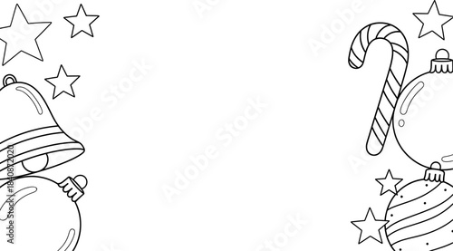 christmas simple border and background vector black and white	