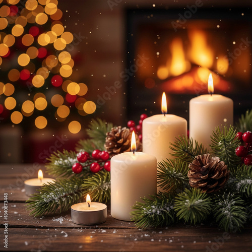 christmas decoration with candles