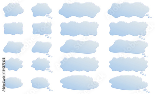 モヤモヤや心配なイメージのふきだしセット（ブルー）