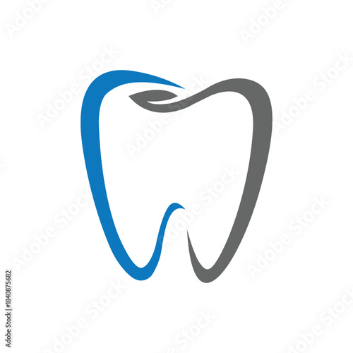 Stylized vector illustration of a healthy tooth representing dental care and oral hygiene services