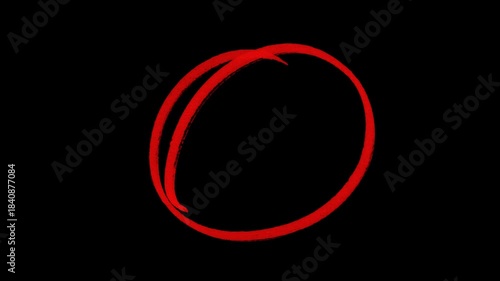 Hand drawing a different circle. Red circle highlight marker with a transparent background. Circle highlight animation with alpha channel.