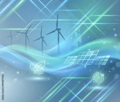 Futuristic Green Energy Technology Background – Clean Innovation Renewable Power Concept