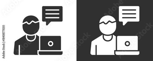 Consultant Icon Set Vector Collection Isolated In Black And White