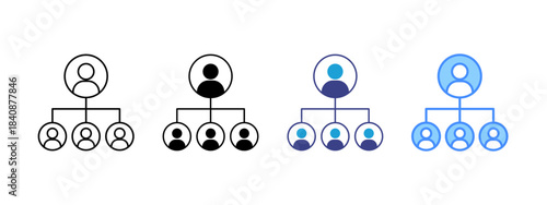 Leadership icon set multiple style collection