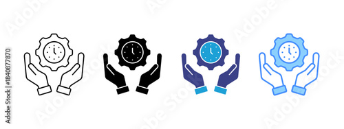 Time Management icon set multiple style collection