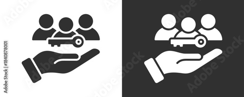 Key Person Icon Set Vector Collection Isolated In Black And White