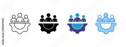 Managerial icon set multiple style collection