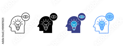 Visionary icon set multiple style collection