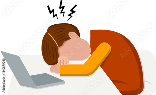 Male Office Worker Feeling Burnout 