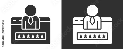 Login Icon Set Vector Collection Isolated In Black And White